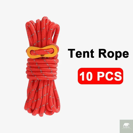 4M Durable Tent Rope Luminous High Reflective Tent Rope with Buckle Multi-Function Sturdy Tent Rope for Outdoor/Beach/Camping Beargoods