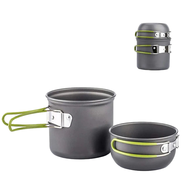 Ultralight Camping Pots Cookware Set Portable Outdoor Cooking  Tableware for Hiking Trekking Picnic Fishing Mountaineering Beargoods