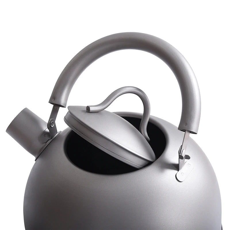 Boundless Voyage Outdoor Ultralight  Big Capacity Pot with Warning Buzzer 2L Titanium Kettle for Boiling Water Coffee Tea Beargoods
