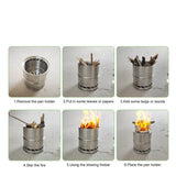 Portable Outdoor Camping Stove Wood Burning Mini Lightweight Stainless Steel  Stove Picnic BBQ Cooker Travel Adventure Tools Beargoods