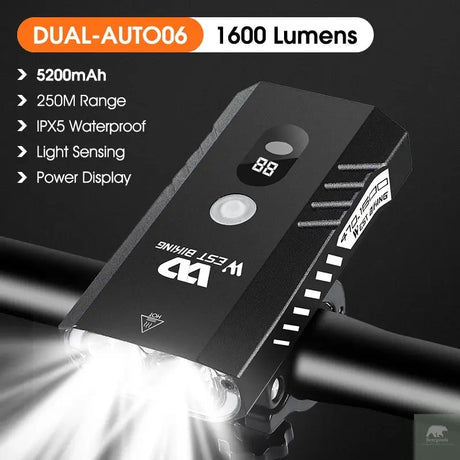 1600 Lumen Dual LED Bike Light Beargoods