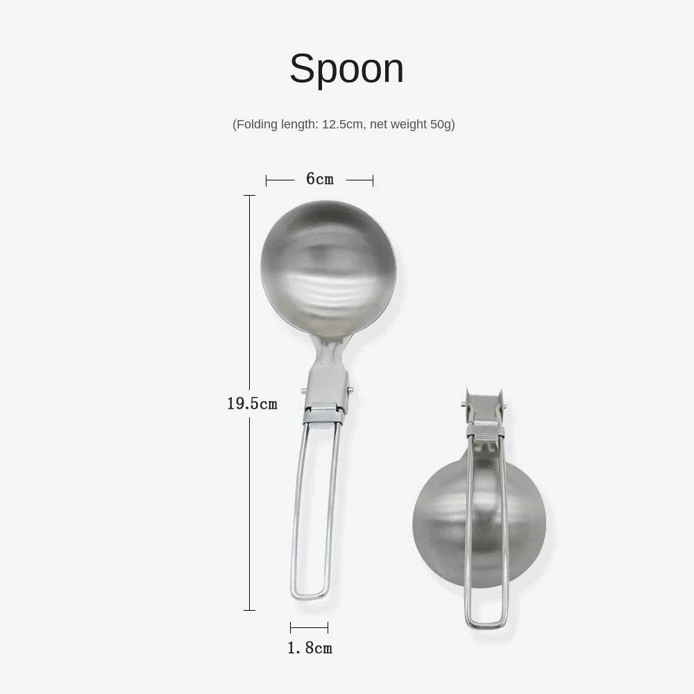 Folding Spatula Spoon Shovel Food Turner Portable 304 StainlessSteel Outdoor Camping BBQ Cooking Tableware Picnic Supplies ﻿ Beargoods