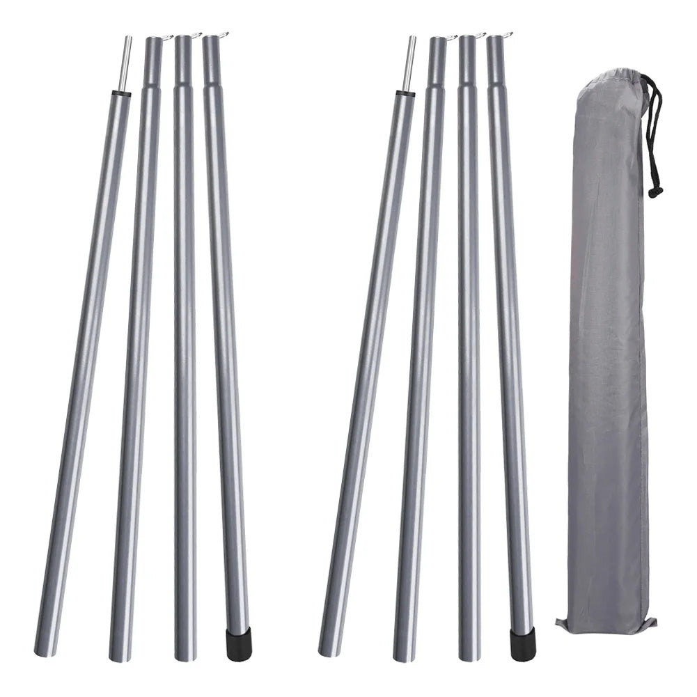 2m Telescopic Tent Poles Set of 2 Lightweight Adjustable Trekking Camping Collapsible Poles for Walking Canopy Hiking Beargoods