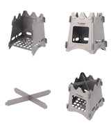 Tiartisan Titanium Outdoor Foldable Wood Stove Hiking Picnic Ultralight Portable Fire Burner Stove Multi-purpose Camping gear Beargoods
