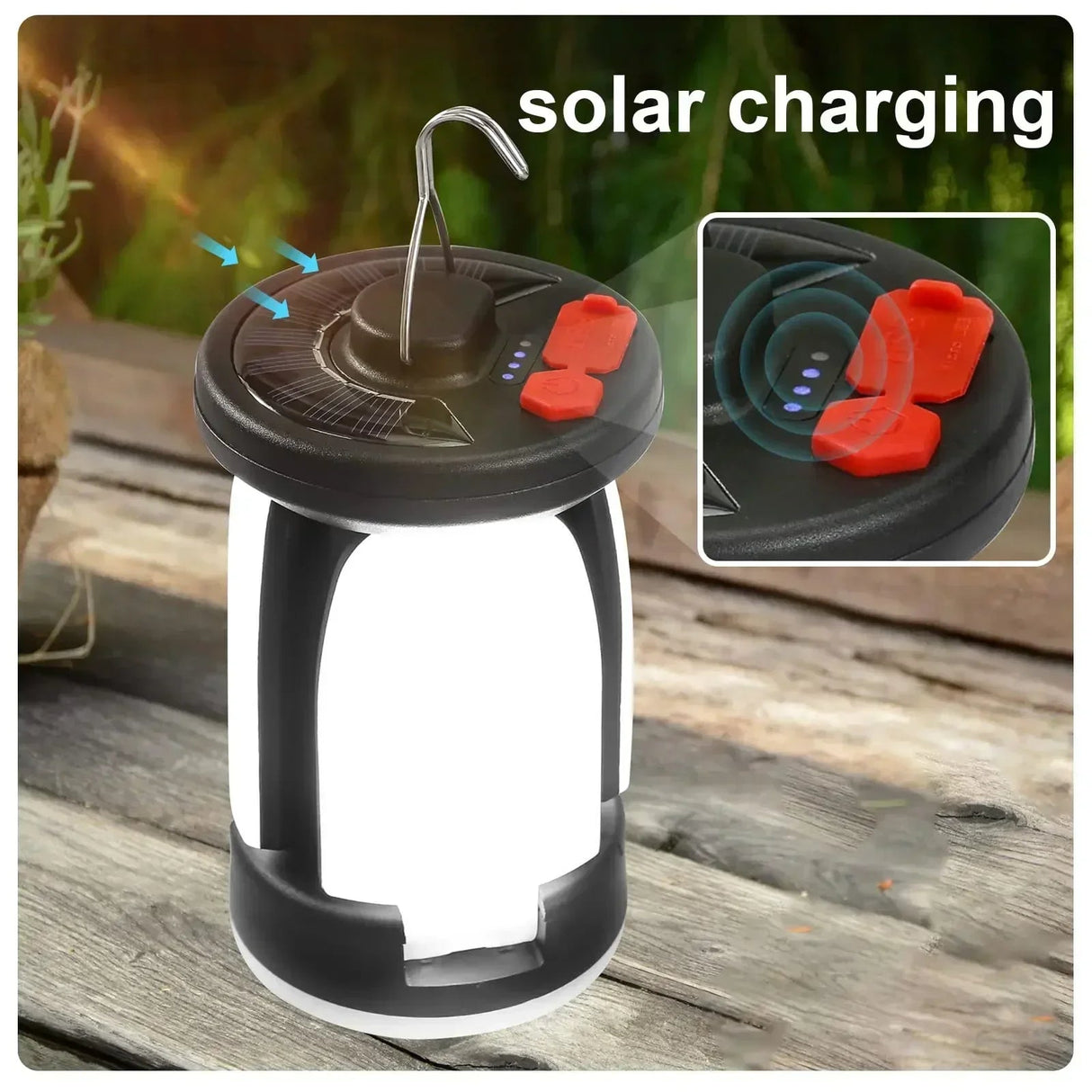 Ultra-Bright Rechargeable LED Camping Lantern Solar Portable Lanterns With Power Bank Hands-Free Emergency Lamp Hiking/Fishing Beargoods