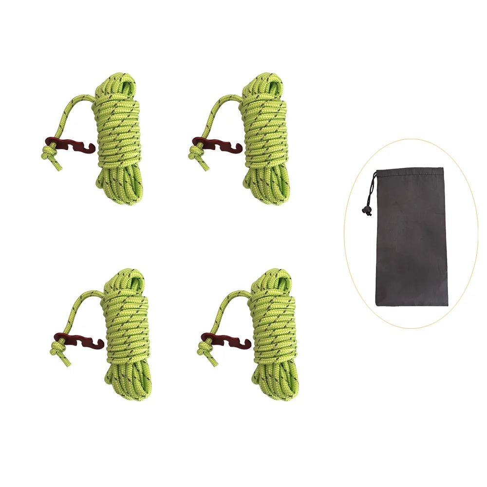 Camping Rope Reflective Outdoor Guy Lines with Aluminum Guyline Adjuster Tensioners Tent Tie Downs for Hiking Backpacking Tarp Beargoods