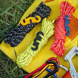 4Pcs Outdoor Guy Lines Tent Cords Reflective Camping Rope with Aluminum Guylines Adjuster Tensioner Pouch for Tent Tarp Canopy Beargoods
