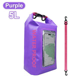 2L/5L PVC Swimming Waterproof Bag,Mobile Phone Waterproof Dry Bag for Trekking Drifting Rafting Surfing Boating Storage Bag Beargoods