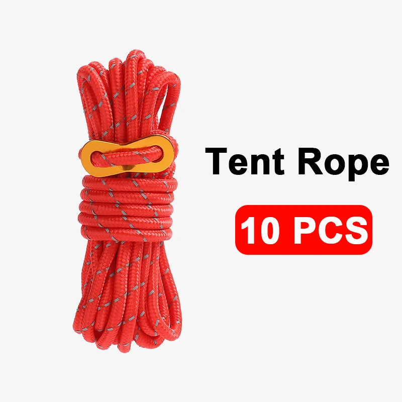 4M Durable Tent Rope Luminous High Reflective Tent Rope with Buckle Multi-Function Sturdy Tent Rope for Outdoor/Beach/Camping Beargoods