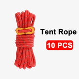 4M Durable Tent Rope Luminous High Reflective Tent Rope with Buckle Multi-Function Sturdy Tent Rope for Outdoor/Beach/Camping Beargoods
