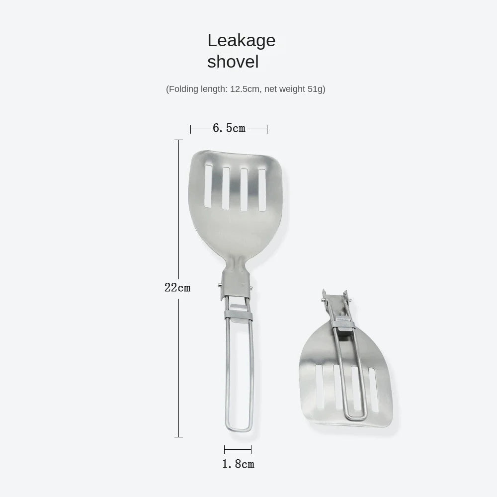 Folding Spatula Spoon Shovel Food Turner Portable 304 StainlessSteel Outdoor Camping BBQ Cooking Tableware Picnic Supplies ﻿ Beargoods