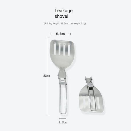 Folding Spatula Spoon Shovel Food Turner Portable 304 StainlessSteel Outdoor Camping BBQ Cooking Tableware Picnic Supplies ﻿ Beargoods