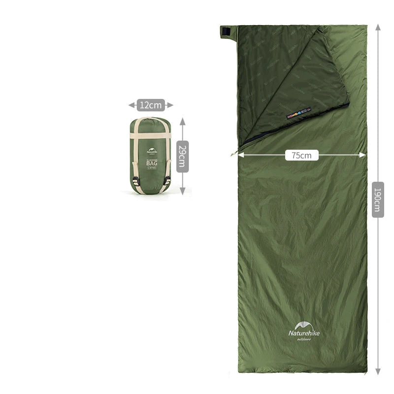 Naturehike LW180 Sleeping Bag Ultralight Cotton Spring Summer Lazy Bag Outdoor Hiking Camping Sleeping Bag Beargoods