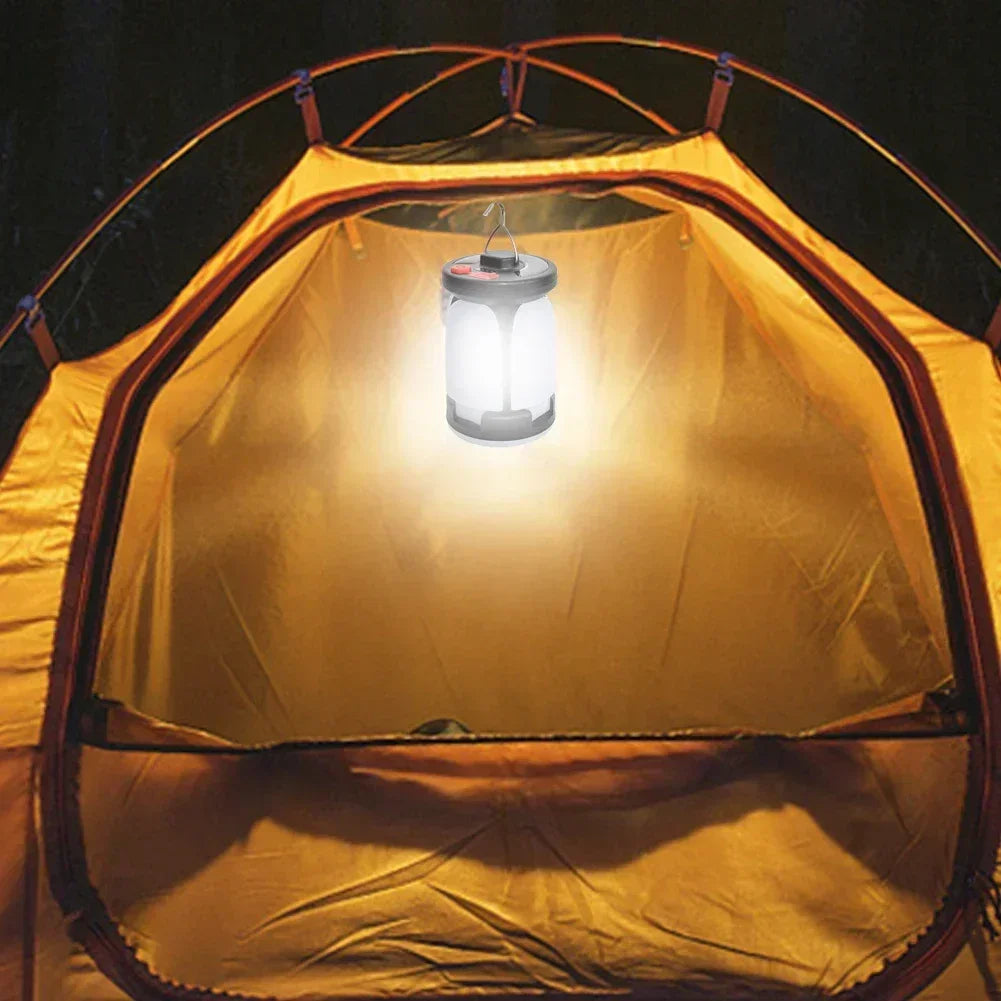 Ultra-Bright Rechargeable LED Camping Lantern Solar Portable Lanterns With Power Bank Hands-Free Emergency Lamp Hiking/Fishing Beargoods
