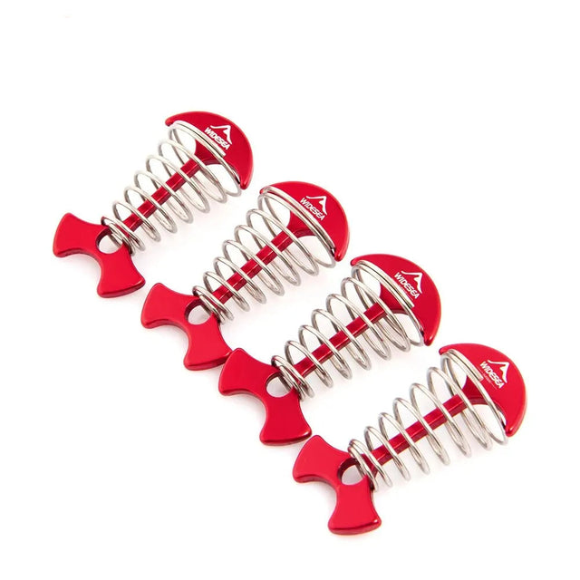Widesea 4Pcs/set Camping Adjustable Plank Spiral Shaped Fish Bone Deck Carabiner Wind Rope Buckles Tent Stakes Hook Board Peg Beargoods