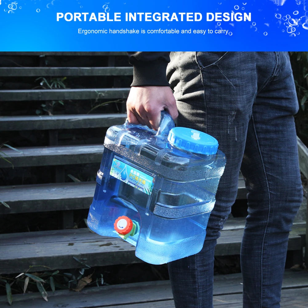 7.5/10/15L Drinking Water Container with Spigot Leakproof Camping Water Tank Large Capacity Water Storage Carrier for Hiking Car Beargoods