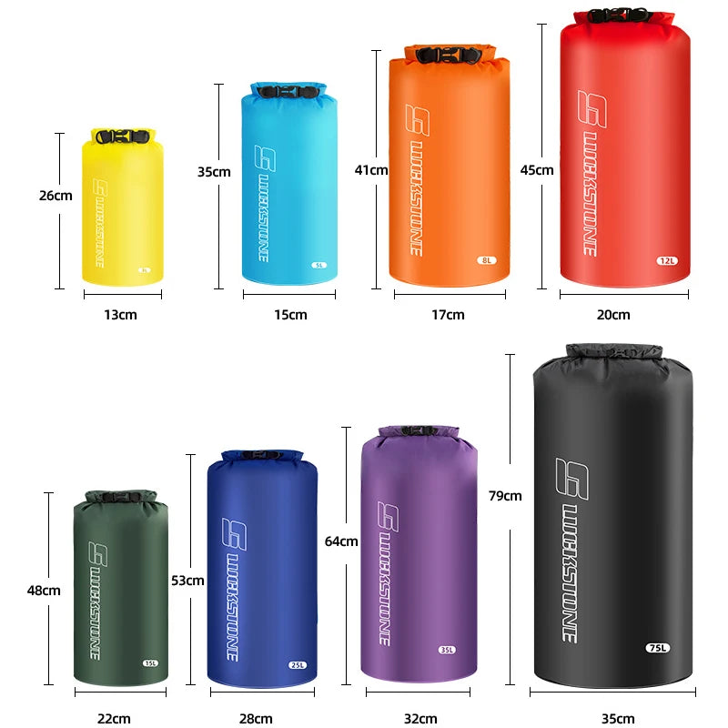 3/5/8/12/15/25/35/75L Waterproof Dry Bag Sack Ultralight Drifting Swimming Clothes Storage Bag Rafting Kayaking Sport Bag Beargoods