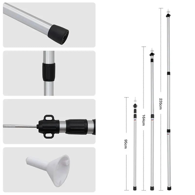 WESTTUNE 2PCS Camping Canopy Pole Aluminum Alloy Telescopic Tent Support Foldable Beach Shelter Awning Pole for Outdoor Beargoods