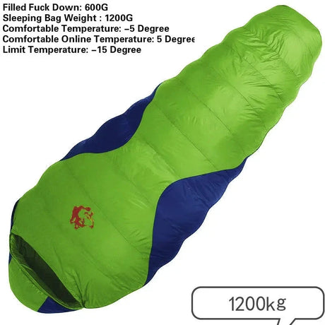 JUNGLE KING CY660 4 Seasons 3 Kinds of Thickness Camping Travel Hiking White Duck Down Feather Filled Mummy Down Sleeping Bags Beargoods