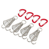 Widesea 4Pcs/set Camping Adjustable Plank Spiral Shaped Fish Bone Deck Carabiner Wind Rope Buckles Tent Stakes Hook Board Peg Beargoods
