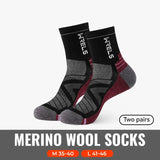 WRELS 1/2/3pairs Merino Wool Socks Thermal Warm Winter High Elastic Thick Hiking Socks Moisture Absorption Wool Sports Socks Beargoods