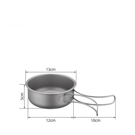 Titanium Outdoor Pot Set Picnic Camping Set Tableware Foldable Lightweight Portable Soup Pot Cooking Pot Set Beargoods