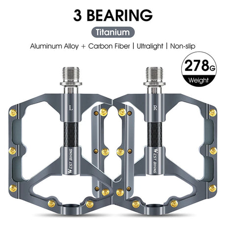 WEST BIKING Bike Pedals MTB Flat Bicycle Pedals 9/16'' Lightweight Road Bike Pedals Carbon Fiber Sealed Bearing Platform Pedals Beargoods