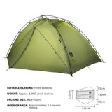 KAILAS STRATUS Ultralight Backpacking Tent 2 Person Double Layer Waterproof Windproof Camping Hiking Survival Tent KT2303102 Beargoods