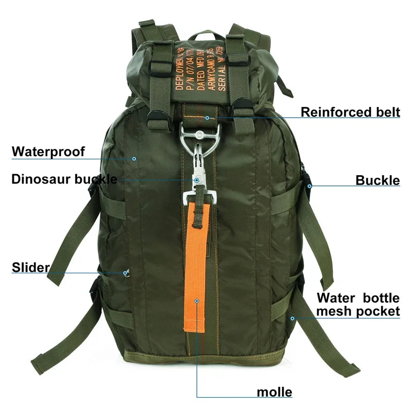 Nylon Waterproof Backpack Climbing Travel Bags Lightweight Hiking Backpacks Outdoor Sport School Bag for Men Women Black Beargoods