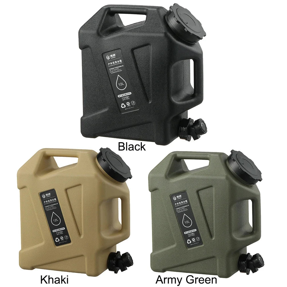 12L Camping Water Container Outdoor Water Bucket Large Capacity Portable Water Bag Detachable Faucet Picnic Drive Water Tank Beargoods