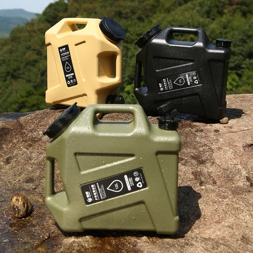 12L Camping Water Container Outdoor Water Bucket Large Capacity Portable Water Bag Detachable Faucet Picnic Drive Water Tank Beargoods