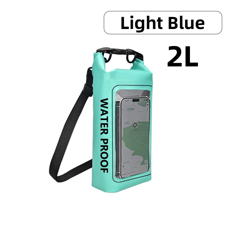 2L/5L PVC Swimming Waterproof Bag,Mobile Phone Waterproof Dry Bag for Trekking Drifting Rafting Surfing Boating Storage Bag Beargoods