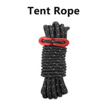 4M Durable Tent Rope Luminous High Reflective Tent Rope with Buckle Multi-Function Sturdy Tent Rope for Outdoor/Beach/Camping Beargoods