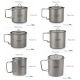 300ML/450ML/550ML/650ML/750ML Ultralight Titanium Cup Beargoods