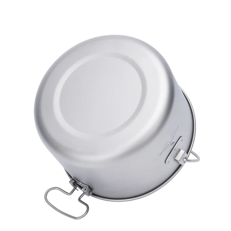 Boundless Voyage Titanium Pot Camping Cookware Hanging Soup Pot with Lid Outdoor Cooking Kit Lightweight Kitchen Ware Tableware Beargoods