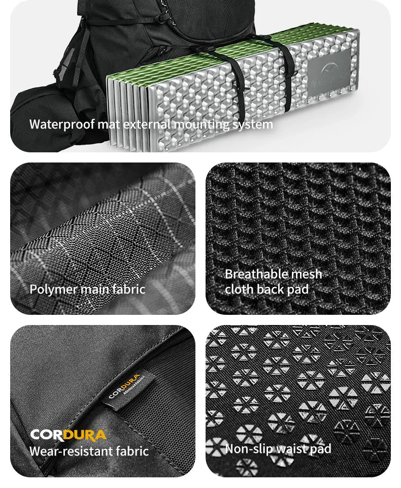 Naturehike 70L Hiking Backpack with Rain Cover Multifunctional Mountaineering Bag Outdoor Rucksack for Travel Trekking Camping Beargoods