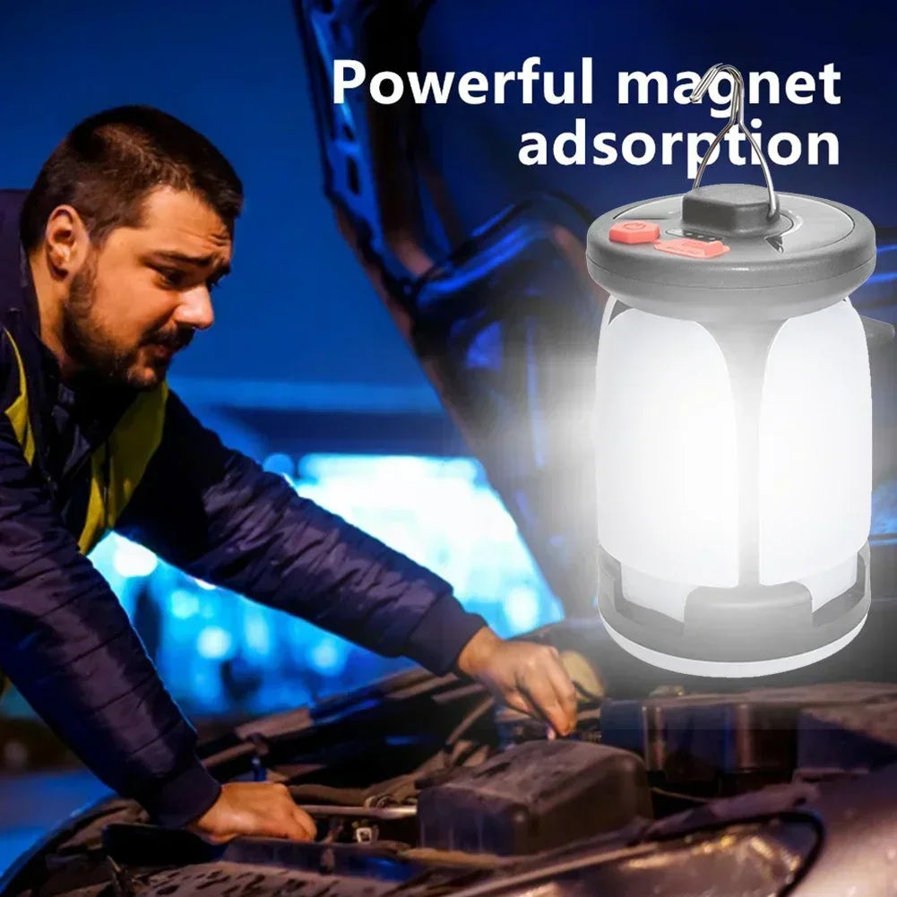 Ultra-Bright Rechargeable LED Camping Lantern Solar Portable Lanterns With Power Bank Hands-Free Emergency Lamp Hiking/Fishing Beargoods