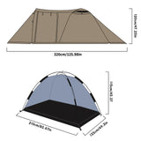 Fireproof 2 Person Winter Tent Hot Tent Waterproof Tunnel Dome Tent with Stove Jack and Snow Skirt for Camping Hiking 4 Season Beargoods