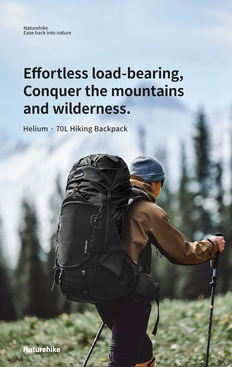 Naturehike 70L Hiking Backpack with Rain Cover Multifunctional Mountaineering Bag Outdoor Rucksack for Travel Trekking Camping Beargoods