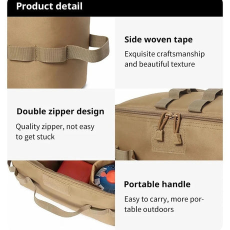 Outdoor Camping Gas Tank Storage Bag Large Capacity Ground Nail Tool Bag Gas Canister Picnic Cookware Utensils Kit Bag Beargoods