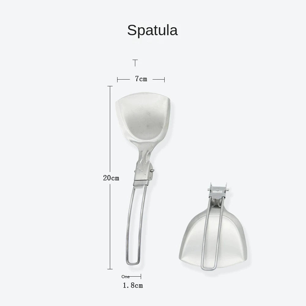 Folding Spatula Spoon Shovel Food Turner Portable 304 StainlessSteel Outdoor Camping BBQ Cooking Tableware Picnic Supplies ﻿ Beargoods