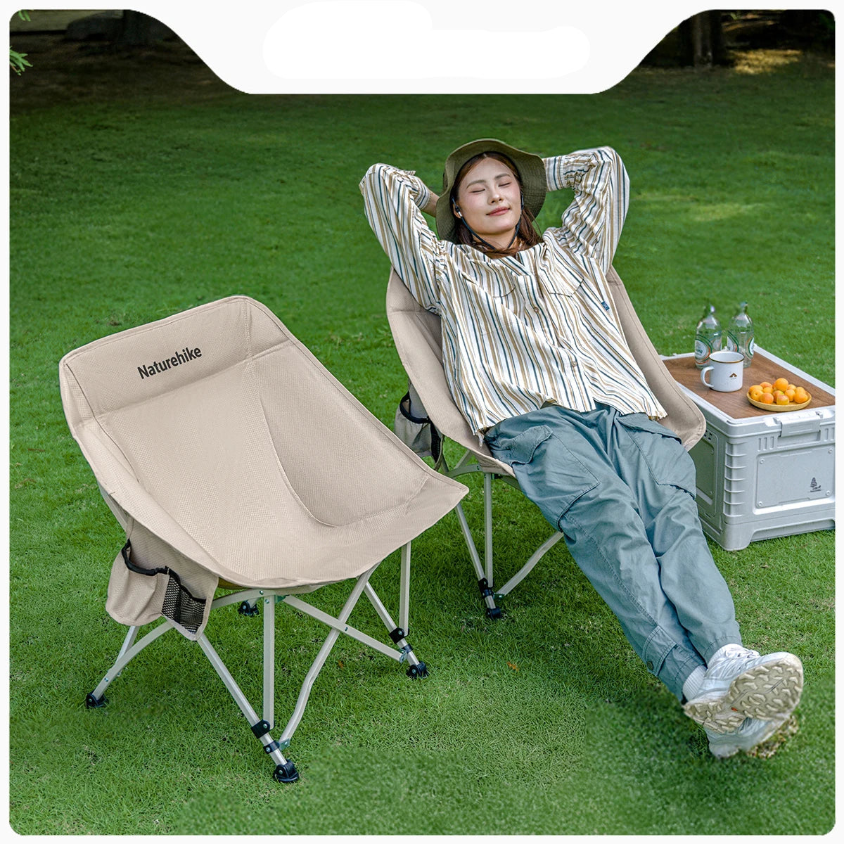 Naturehike Xing Yue T04 Painting Chair Outdoor Folding Camping Chair Portable Picnic Fishing Seat Wide 64cm 150kg Load Beargoods