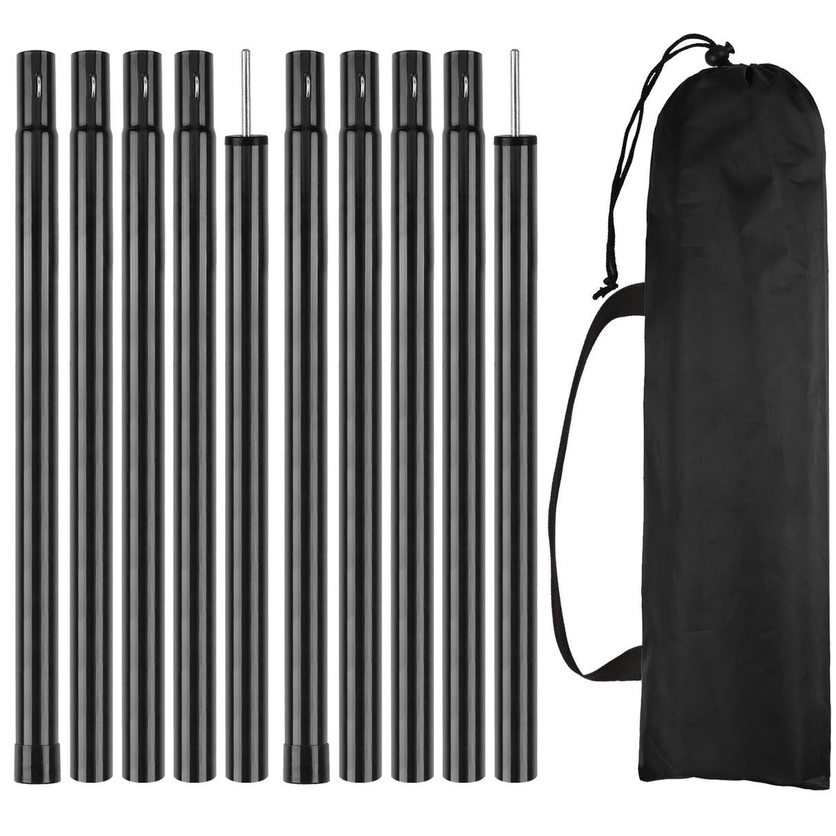 2m Telescopic Tent Poles Set of 2 Lightweight Adjustable Trekking Camping Collapsible Poles for Walking Canopy Hiking Beargoods