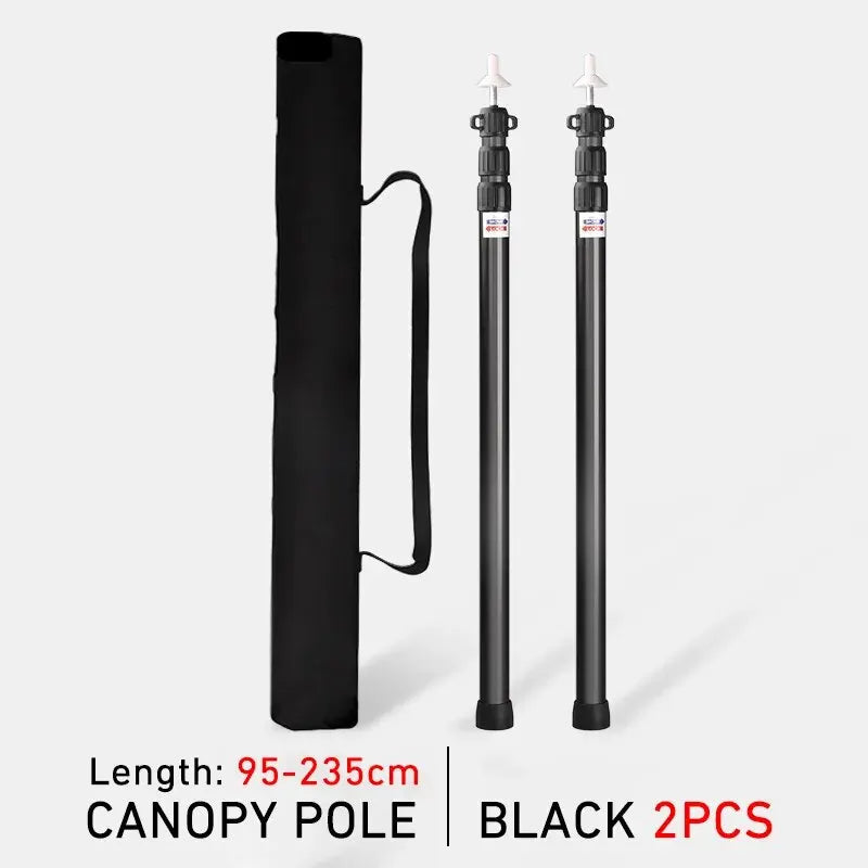 WESTTUNE 2PCS Camping Canopy Pole Aluminum Alloy Telescopic Tent Support Foldable Beach Shelter Awning Pole for Outdoor Beargoods