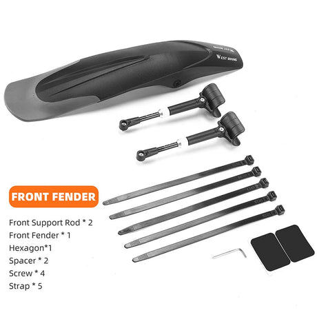 WEST BIKING Bicycle Fenders Mountain Bike Mudguard 26-29Inch Front Rear Tire Wheel MTB Bike Quick Release Protector Beargoods