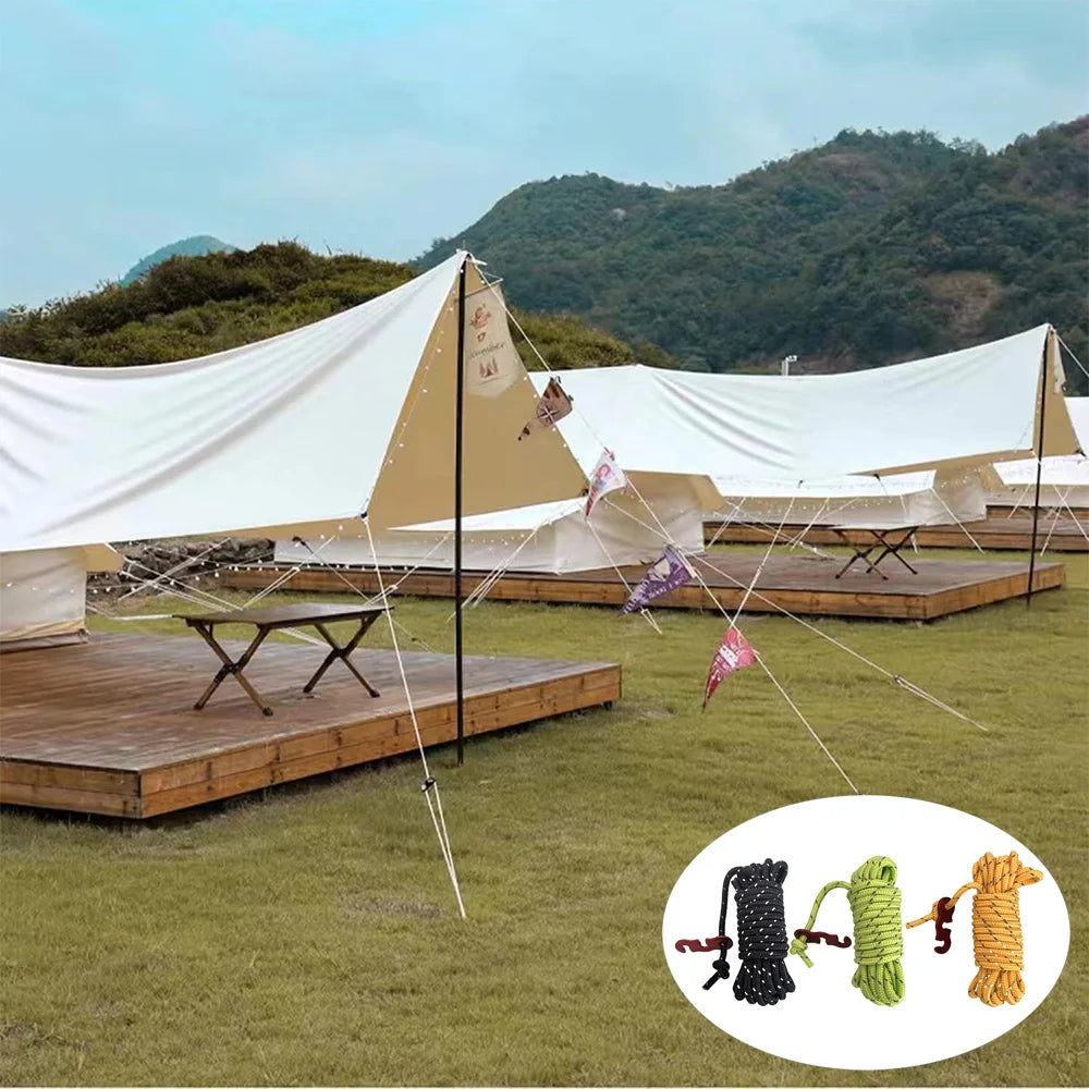 Camping Rope Reflective Outdoor Guy Lines with Aluminum Guyline Adjuster Tensioners Tent Tie Downs for Hiking Backpacking Tarp Beargoods