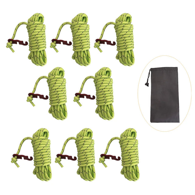 Camping Rope Reflective Outdoor Guy Lines with Aluminum Guyline Adjuster Tensioners Tent Tie Downs for Hiking Backpacking Tarp Beargoods