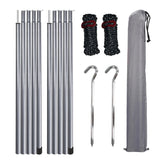 2m Telescopic Tent Poles Set of 2 Lightweight Adjustable Trekking Camping Collapsible Poles for Walking Canopy Hiking Beargoods