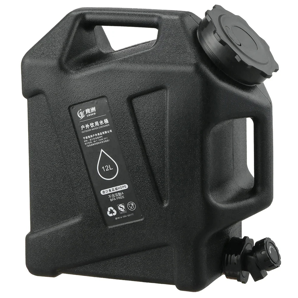 12L Camping Water Container Outdoor Water Bucket Large Capacity Portable Water Bag Detachable Faucet Picnic Drive Water Tank Beargoods
