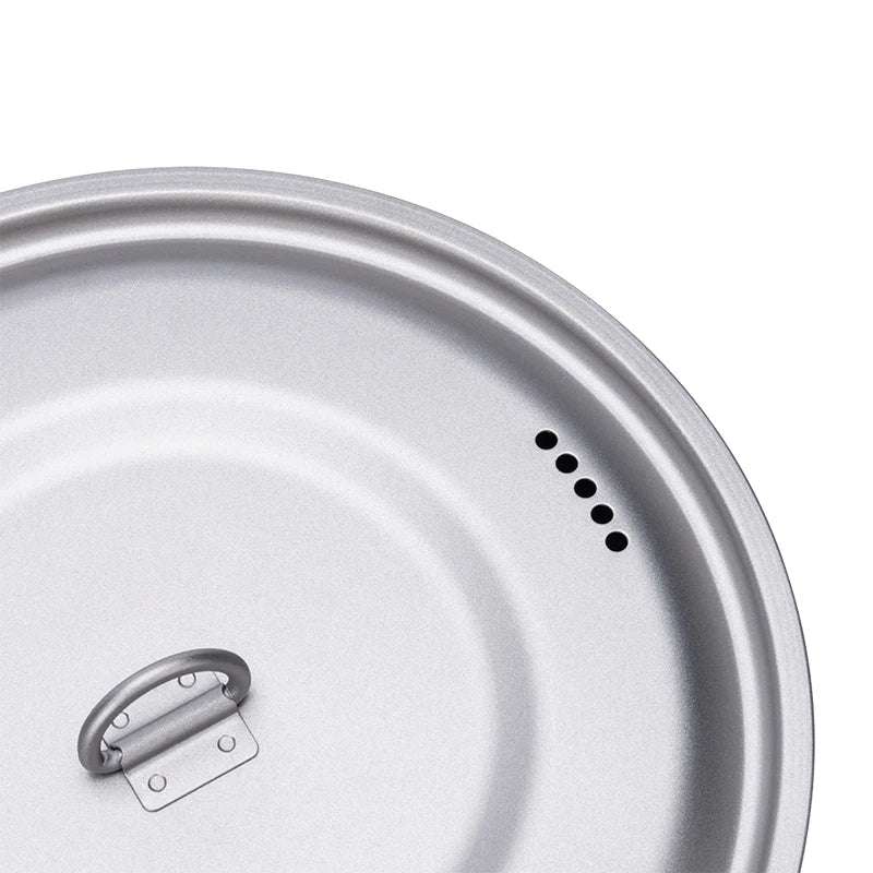 Boundless Voyage Titanium Pot Camping Cookware Hanging Soup Pot with Lid Outdoor Cooking Kit Lightweight Kitchen Ware Tableware Beargoods